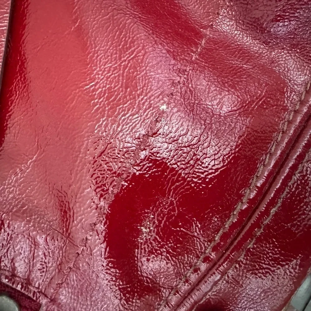 RARE Coach 12736 Zoe Editorial Red Patent XL Hobo Bag